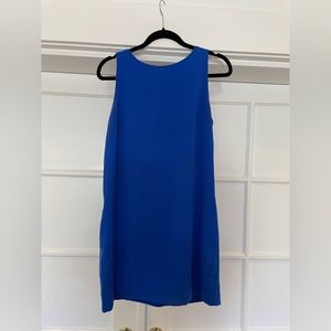 Blue sheath dress mini with bow back